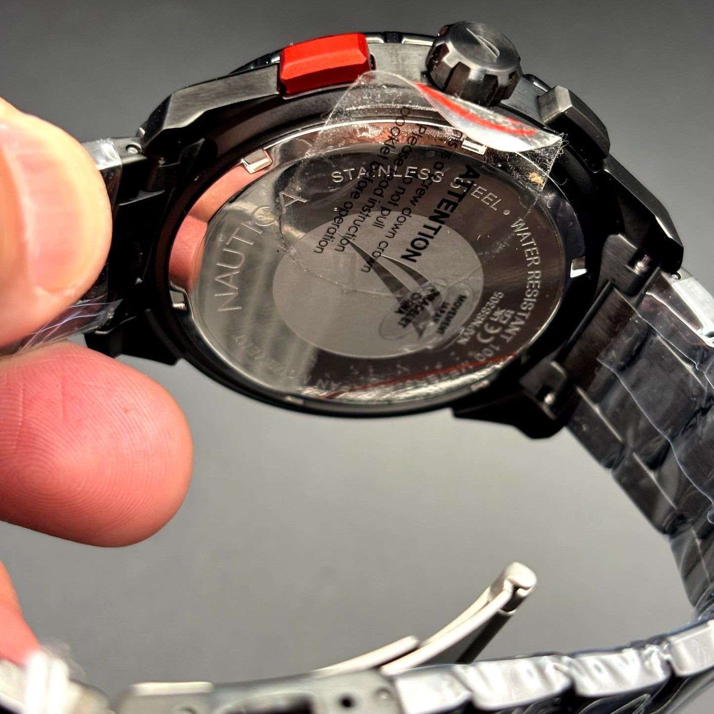 Nautica NAPNS305 Mens Chronograph Recycled Stainless Steel Bracelet Watch NIBWT
