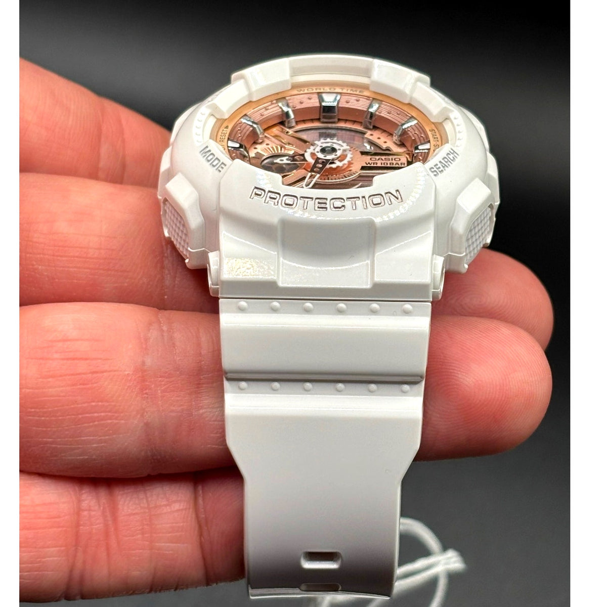 Casio Baby-G BA-110-7A1 White Rose Gold Analog Digital Women's Watch 100M NIBWT