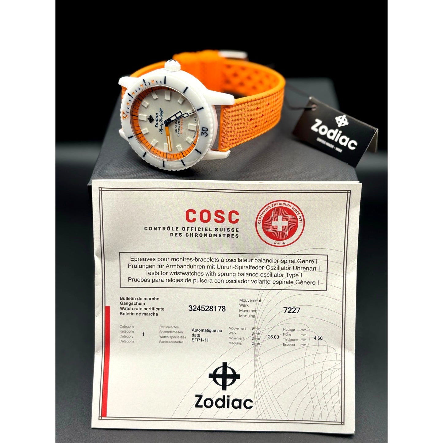 Zodiac Super Sea Wolf ZO9591 Men’s Automatic COSC Diver Watch NIBWT