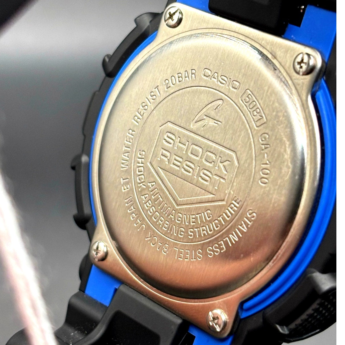 Casio G-Shock GA100-1A2 Men's Black Blue Analog Digital 51mm Watch NIBWT