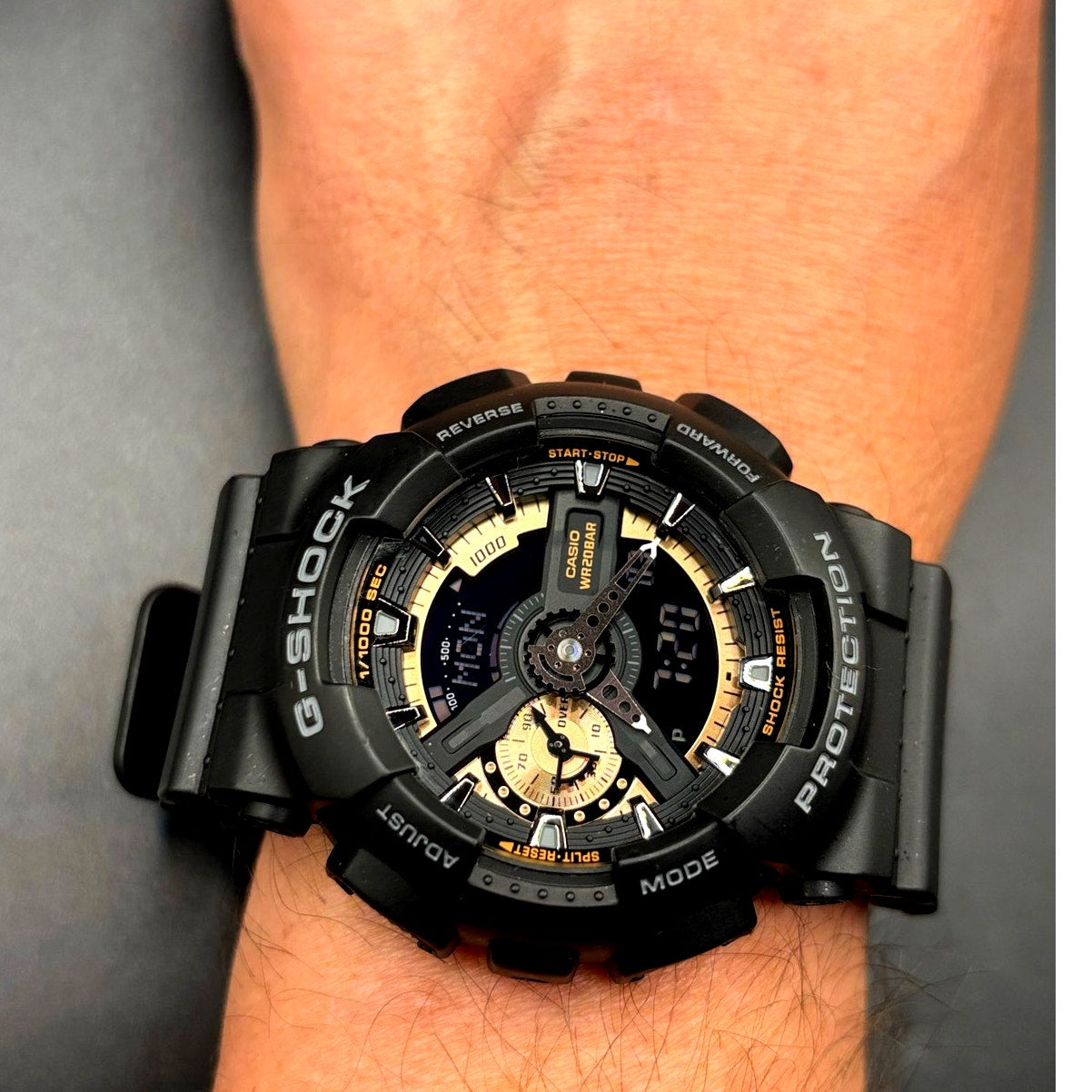 Casio G-Shock GA-110RG-1A Men's Analog Digital Rose Gold Black Resin 200M Watch