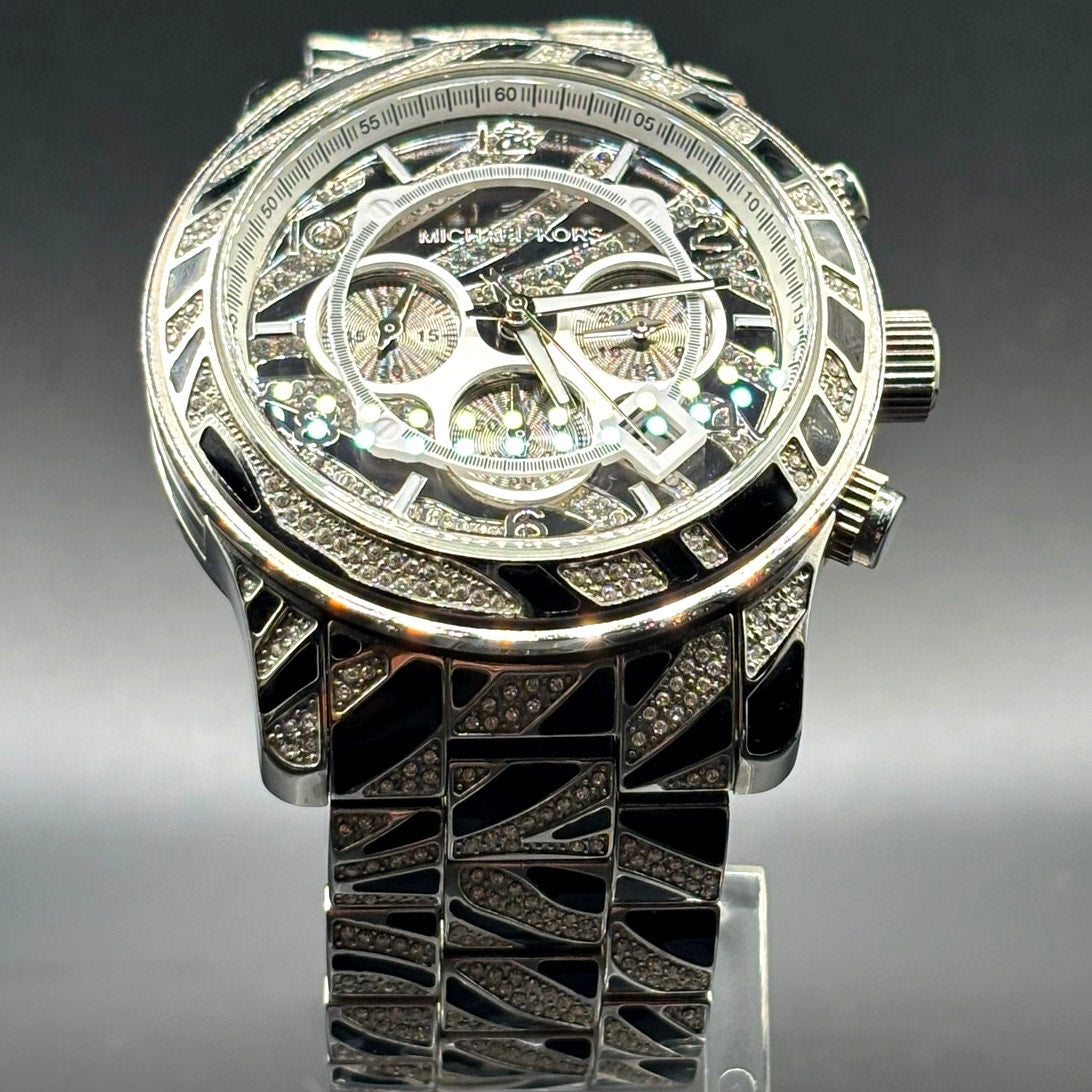 Michael Kors MK6889 Oversized Runway Glitz Chronograph Unisex Watch 45mm