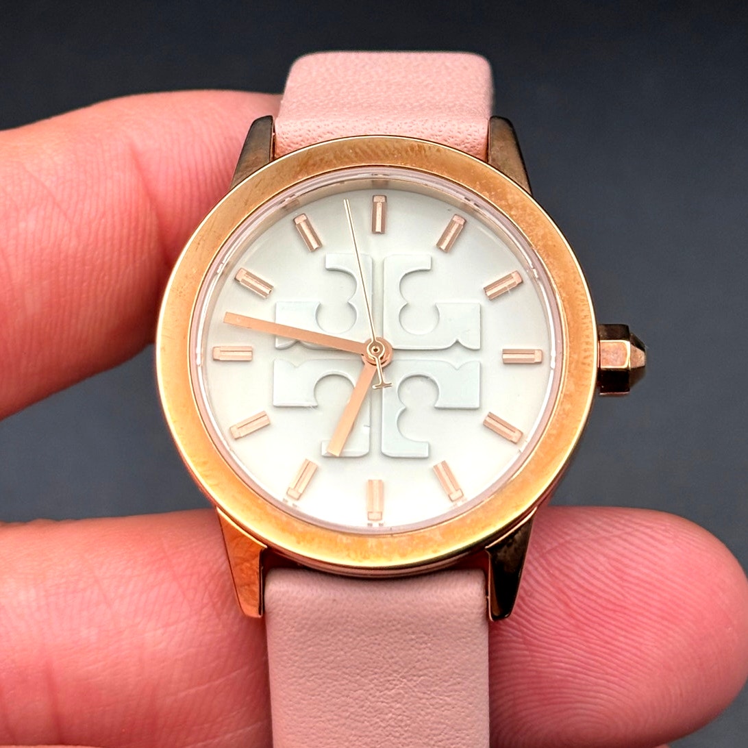 Tory Burch TBW2006 Women’s Gigi Pink Rose Gold Leather Quartz Watch NIBWT