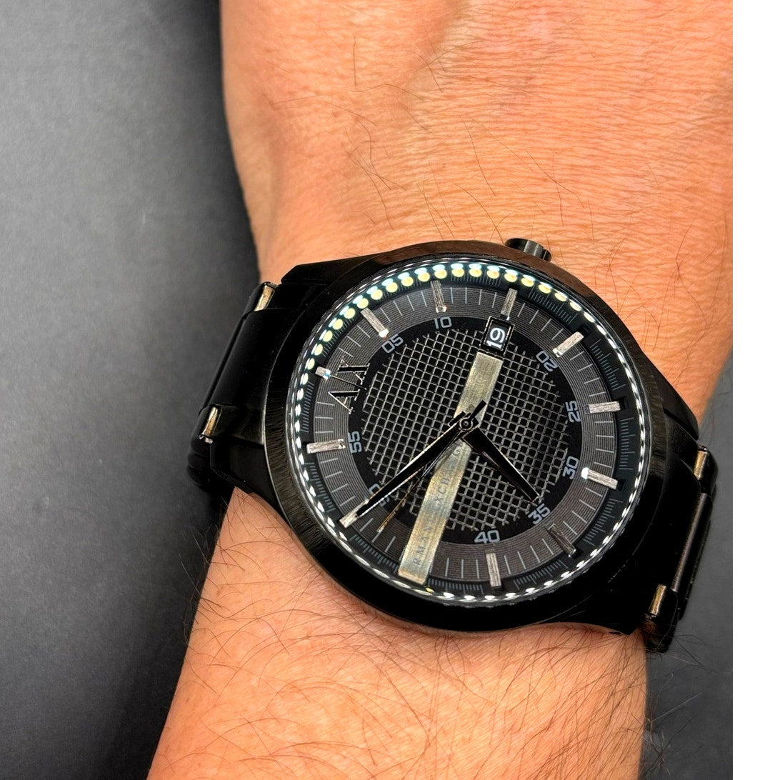 Armani Exchange AX2104 Hampton Black Ion Plated Men's Watch Date 46mm