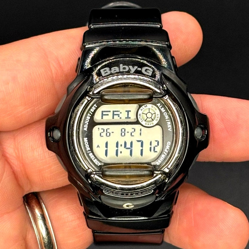 Casio Baby-G BG-169R-1 Glossy Black Digital Data Bank 200M Women’s Watch