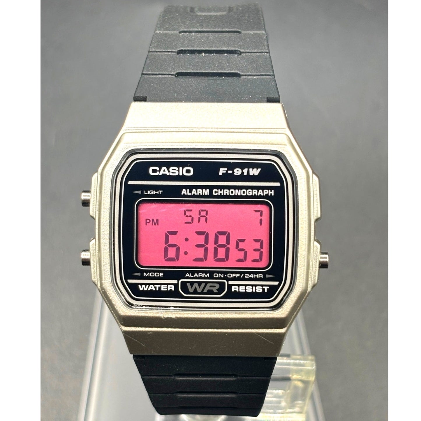 LWS Dark Rose F91W Custom Pink Display Digital Watch