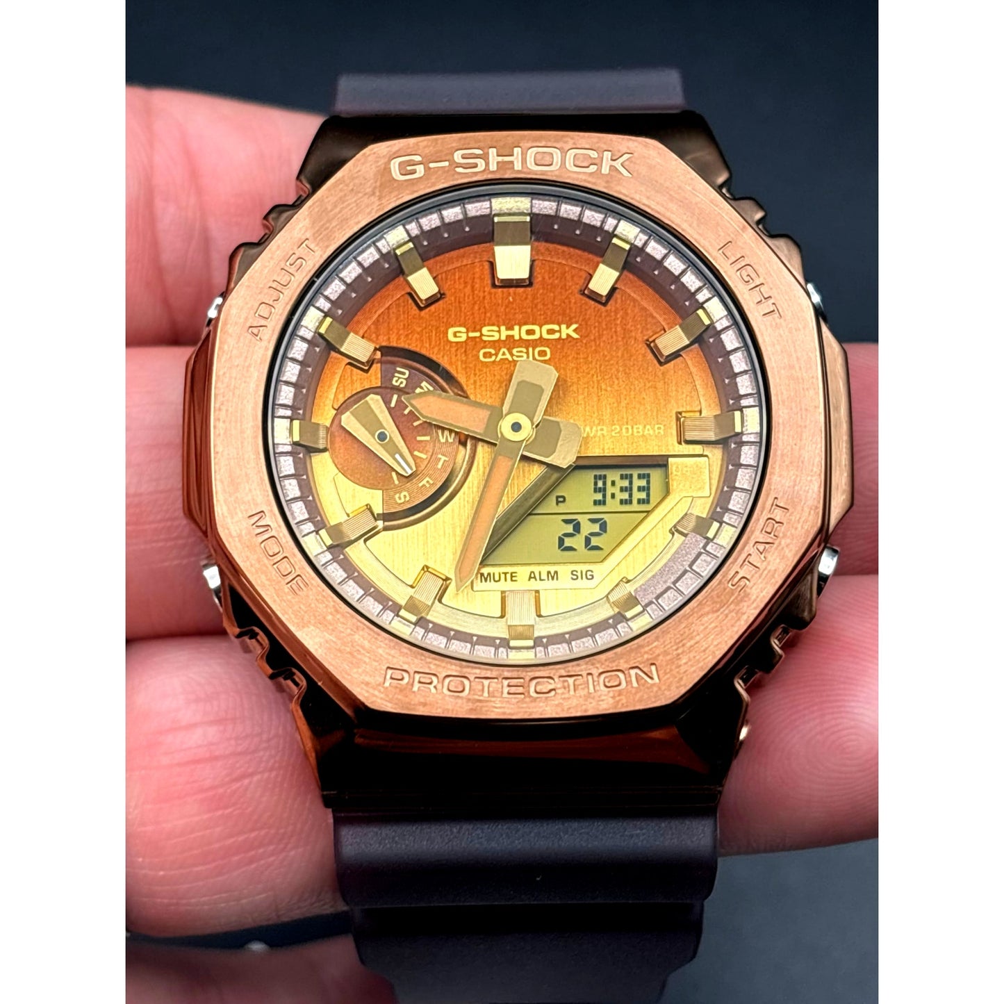 Casio G-Shock GM2100CL-5A CasiOak Metal Bronze Tone Ana-Digi Men's Watch NIBWT