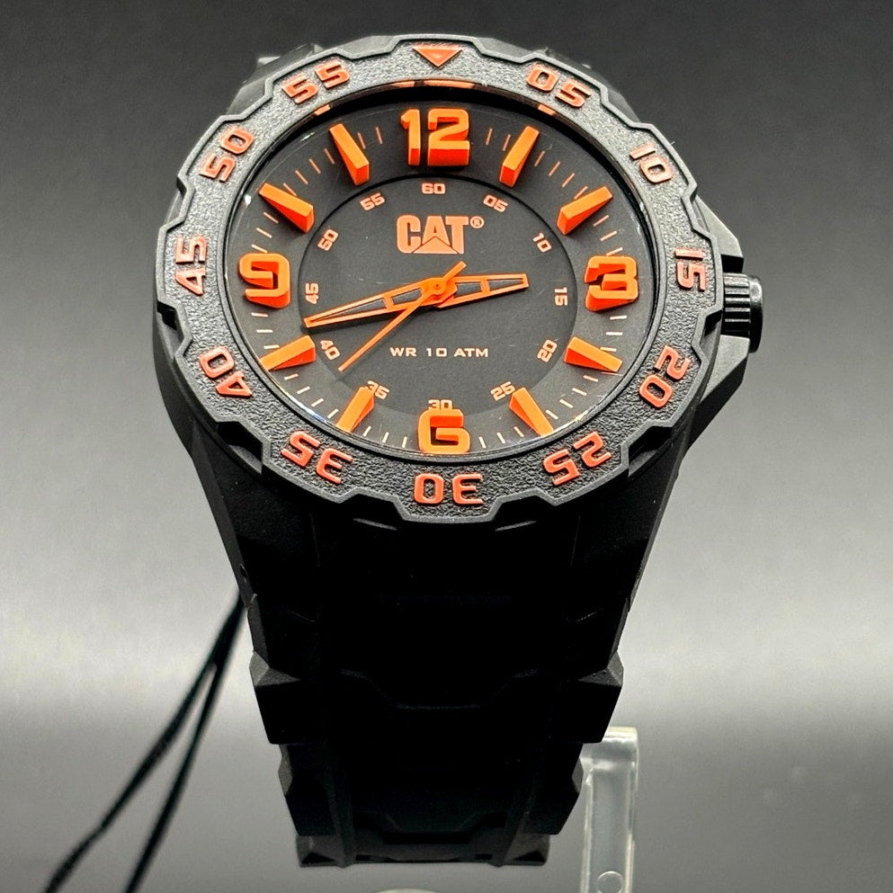 CAT Caterpillar Motion LB.111.21.134 Black Orange 45mm Men's Watch NIBWT