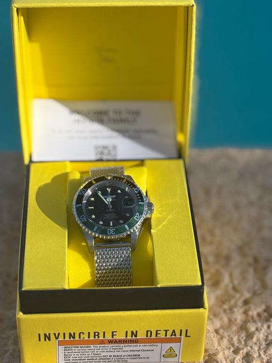 Invicta Pro Diver 48072 “Sprite” — Automatic 40mm Diver • Exhibition Back • 200M WR • Stainless Steel • Free Shipping