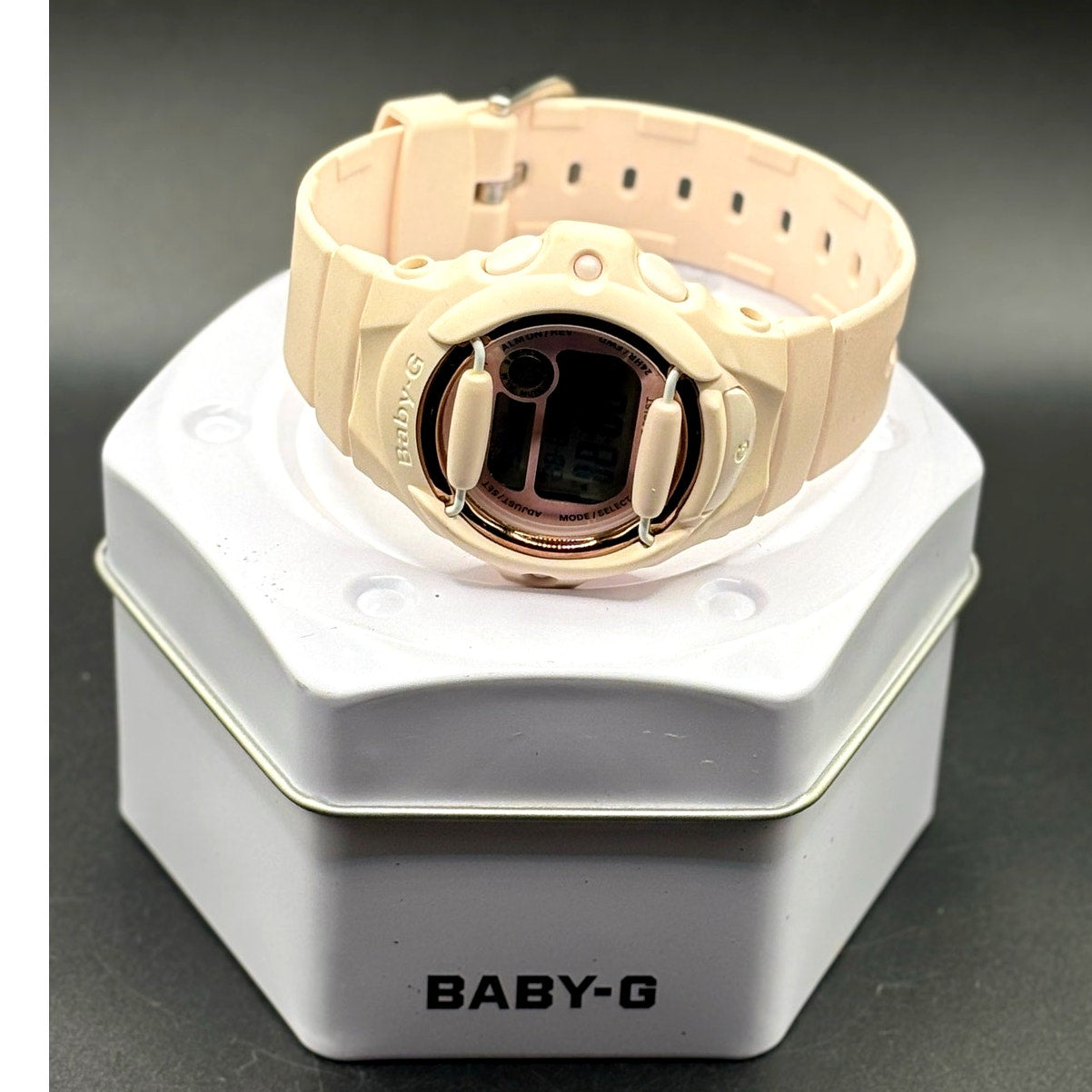 Casio Baby-G BG169G-4 Pink Champagne Gold Digital Women's Watch NIB Discontinued