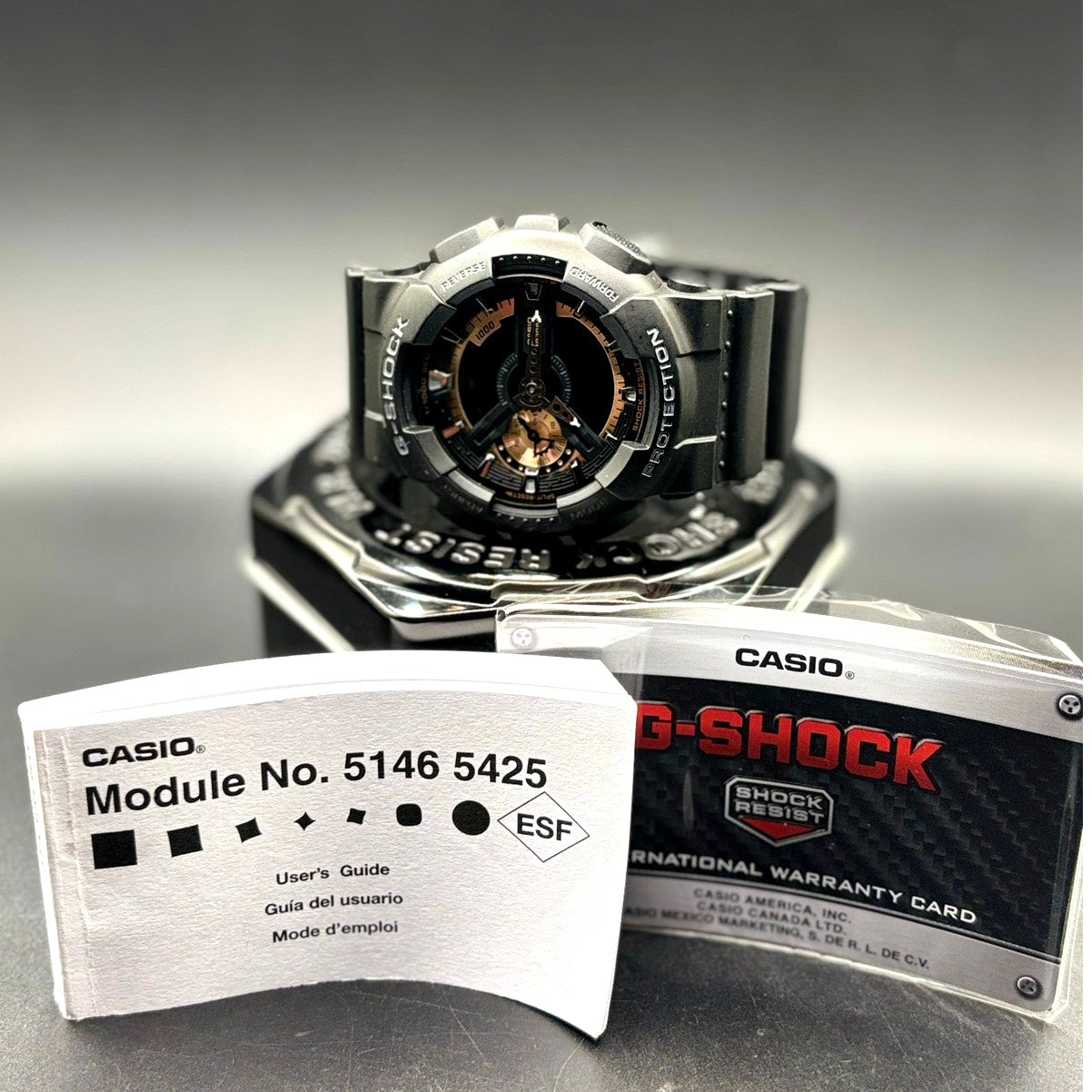 Casio G-Shock GA-110RG-1A Men's Analog Digital Rose Gold Black Resin 200M Watch
