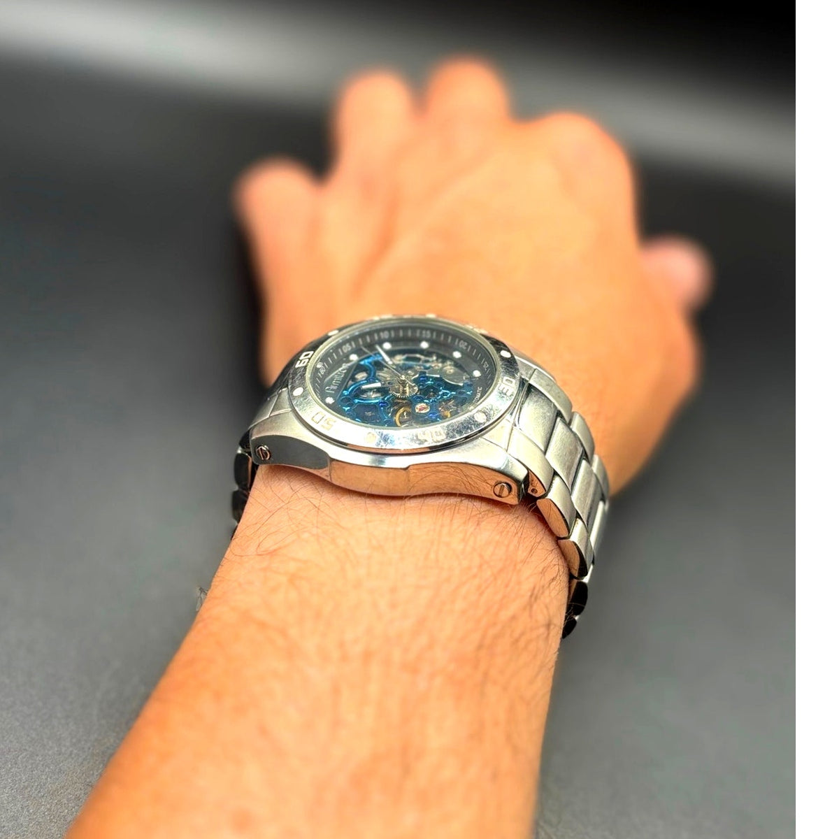 Armitron 20/4406SV Men’s Automatic Skeleton Watch 44mm Stainless Steel