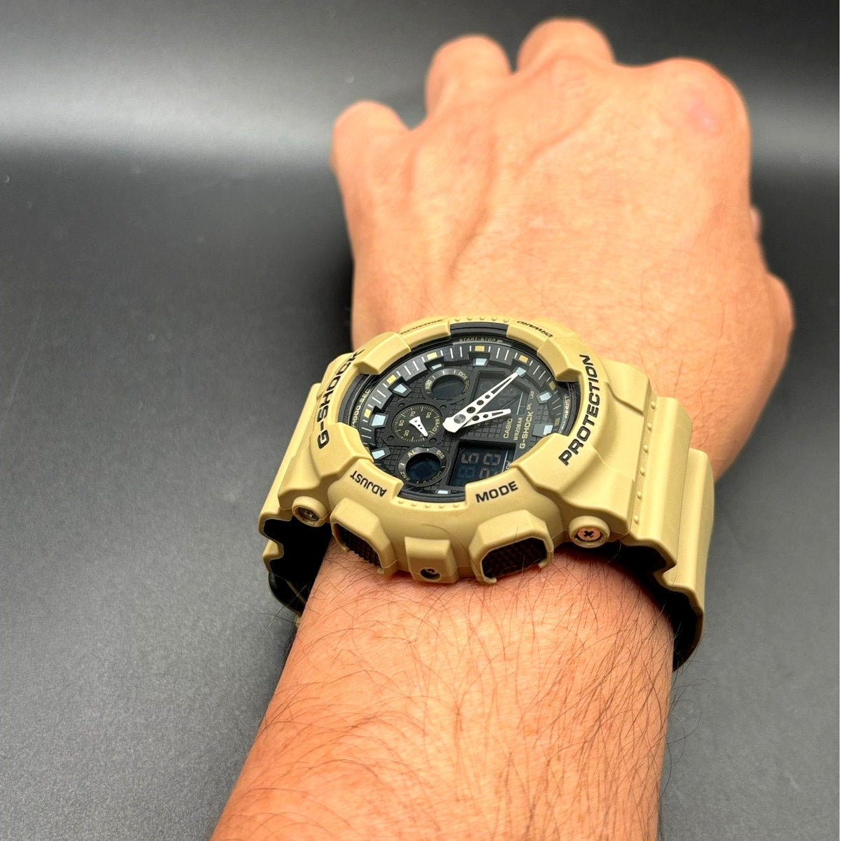 Casio G-Shock GA-100L-8A Beige Analog Digital Military Men's Watch NIB