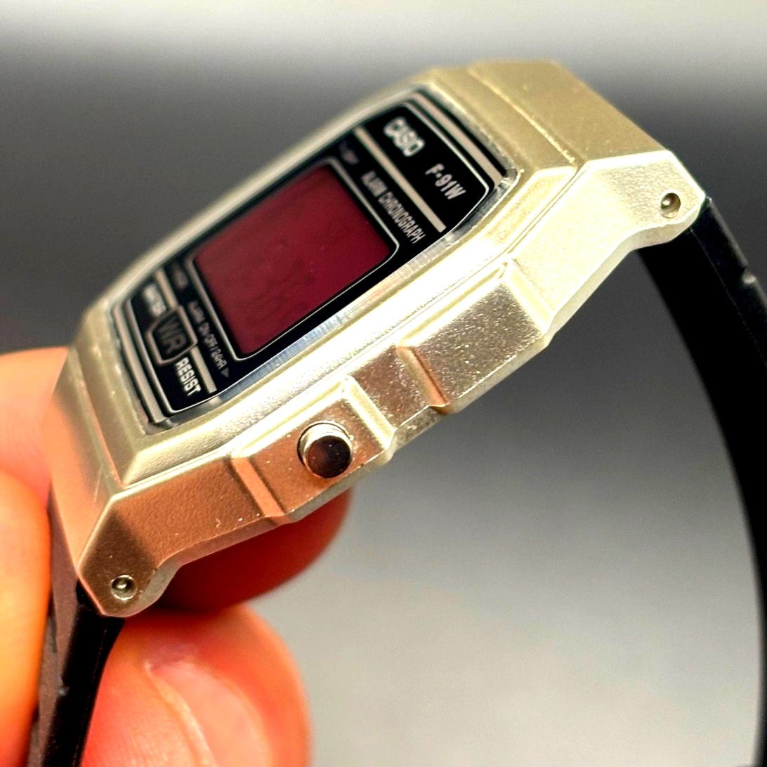 LWS Dark Rose F91W Custom Pink Display Digital Watch