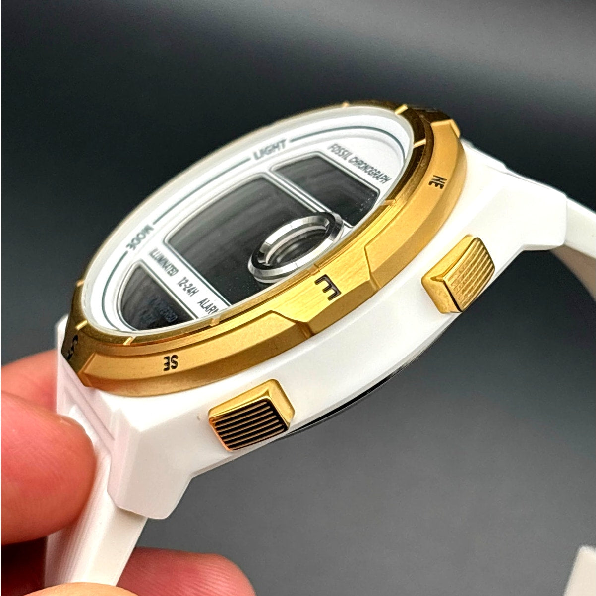Fossil Everett ES5195 Unisex Solar Powered Digital White Silicone Watch NIBWT