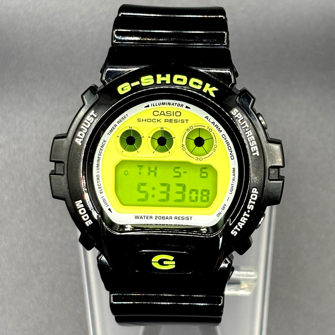 Casio G-Shock DW6900RCS-1 Lime Green Glossy Black Digital Men's Watch NIB
