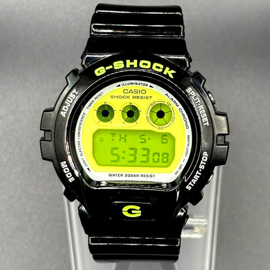 Casio G-Shock DW6900RCS-1 Lime Green Glossy Black Digital Men's Watch NIB