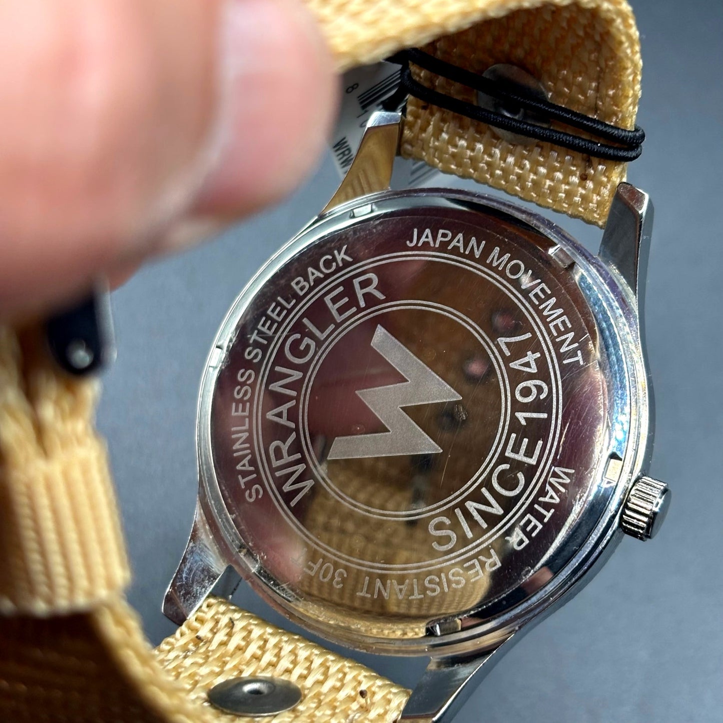 Wrangler WRW1804 5B1 Men's Quartz Watch Tan Dial Canvas Strap NIBWT