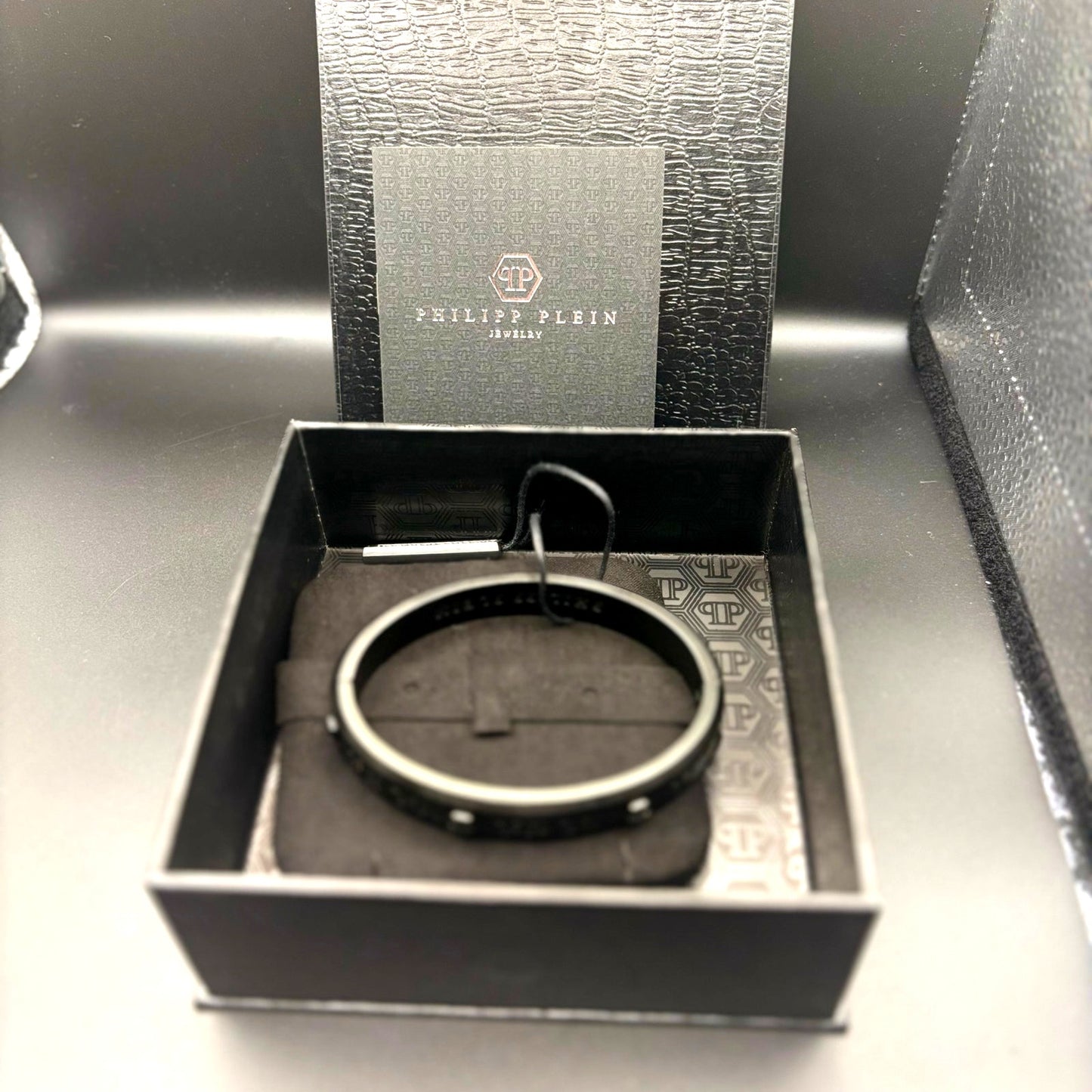 Philipp Plein PJ7AA17BL Mens Black Stainless Steel Hexagon Bracelet NIBWT