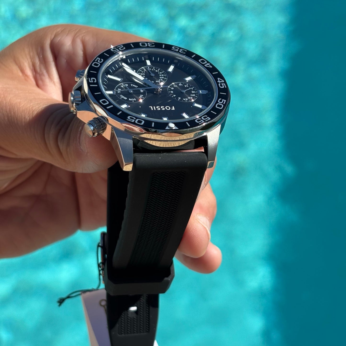 Fossil Bannon BQ2494 Mens 45mm Black Silicone Black Dial Multifunction
