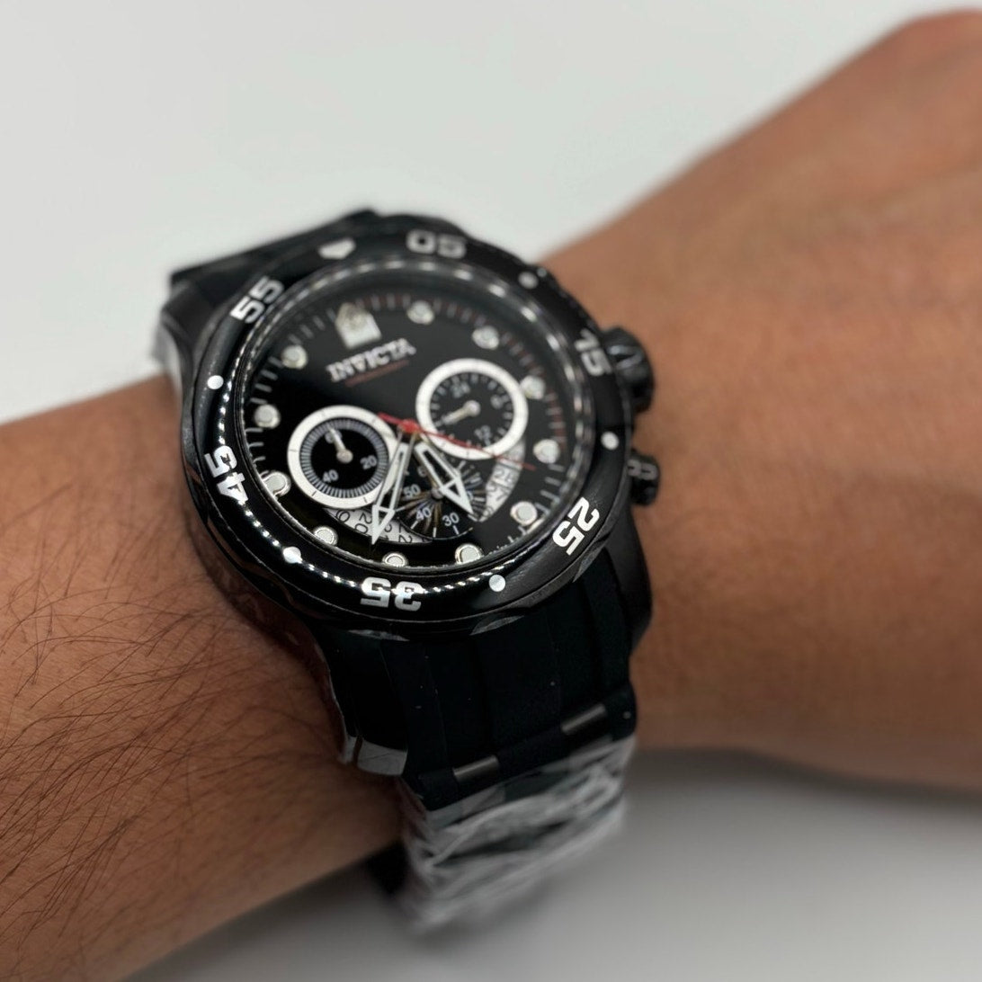 Invicta Pro Diver Scuba 37231 Mens 48mm Chronograph Black Quartz 100m NIBWT