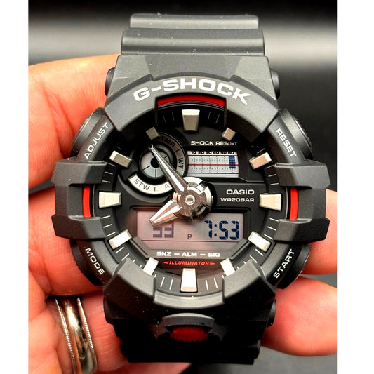 Casio G Shock GA700-1A Men’s Black Red Analog Digital 200M NIBWT