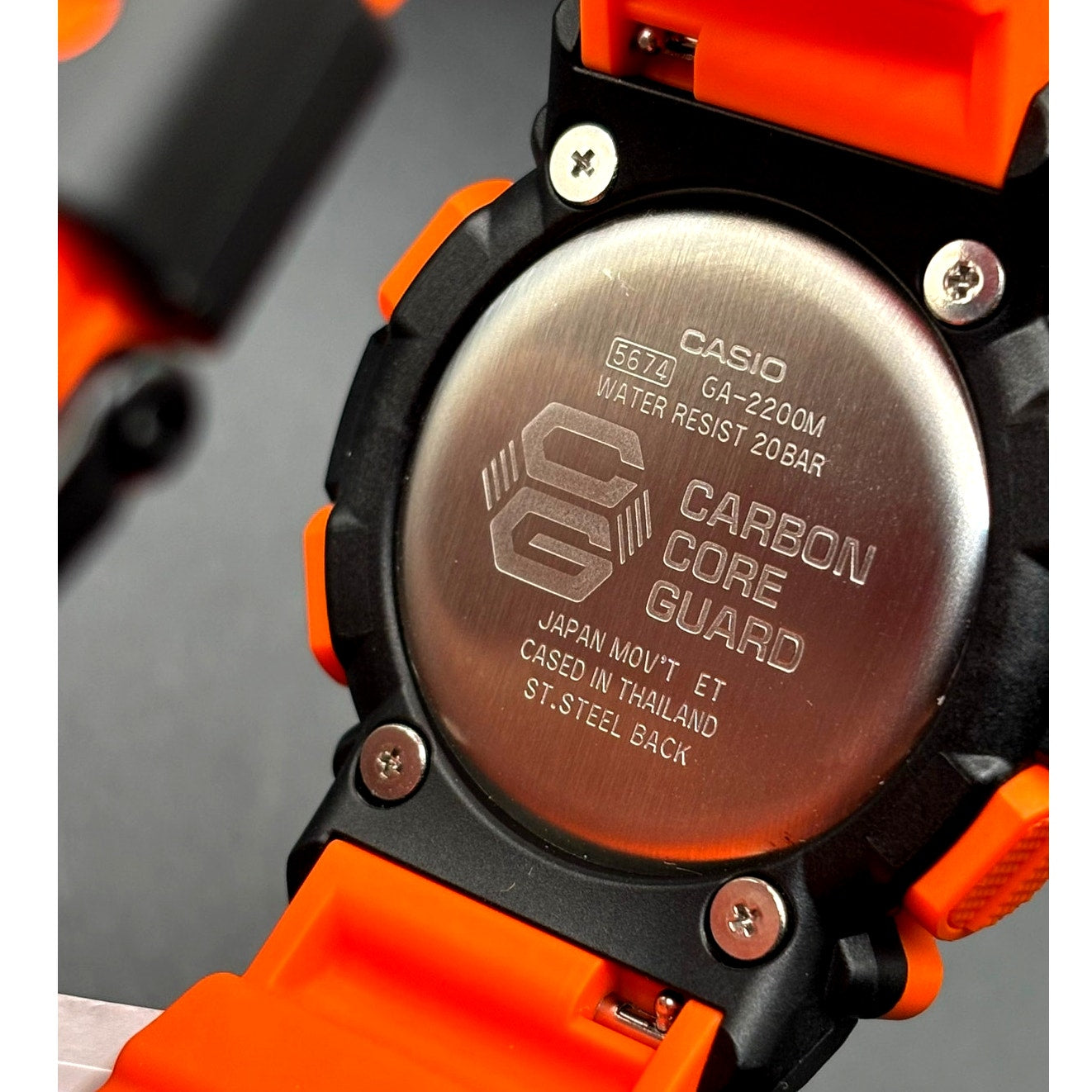Casio G-Shock GA-2200M-4A Carbon Core Guard Orange Analog Digital Watch