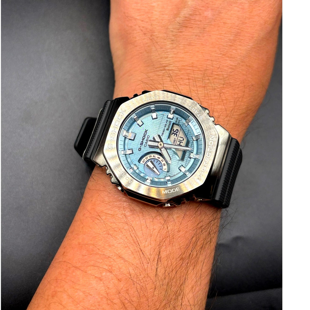 Casio G-Shock G-Steel GBM2100A-1A2 Tough Solar Bluetooth Blue Dial Watch NIB