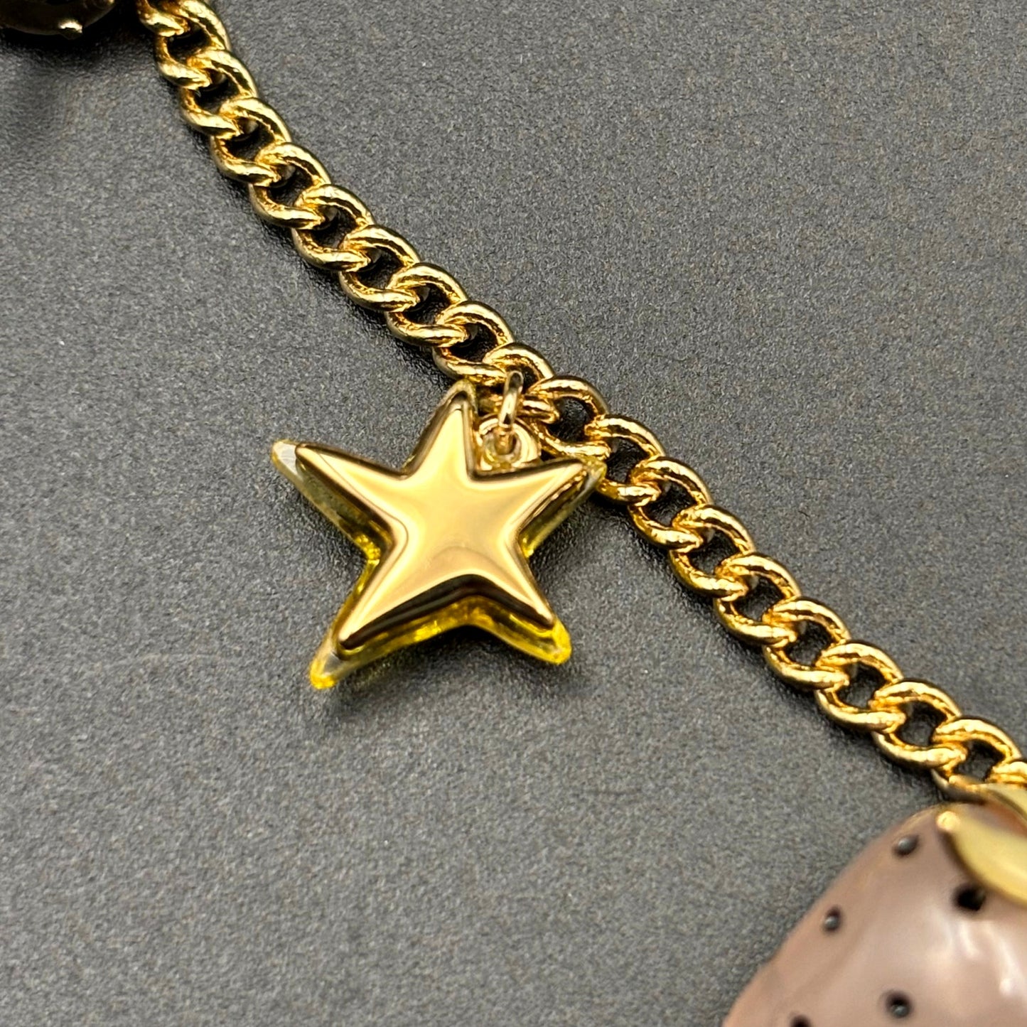 Coach x Observed By Us Charm Necklace Strawberry Heart Gold Tone NIB