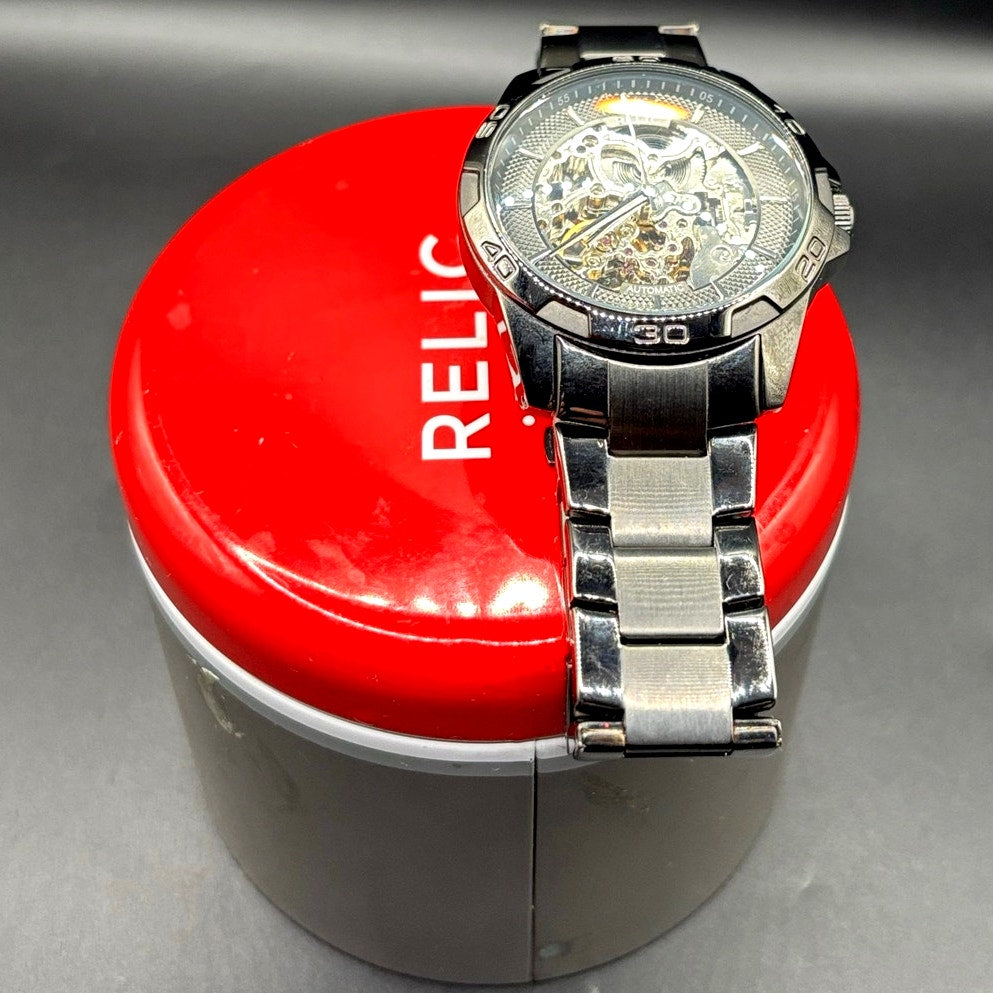 Relic by Fossil Brennan ZR11853 Automatic Skeleton Gunmetal Men’s Watch