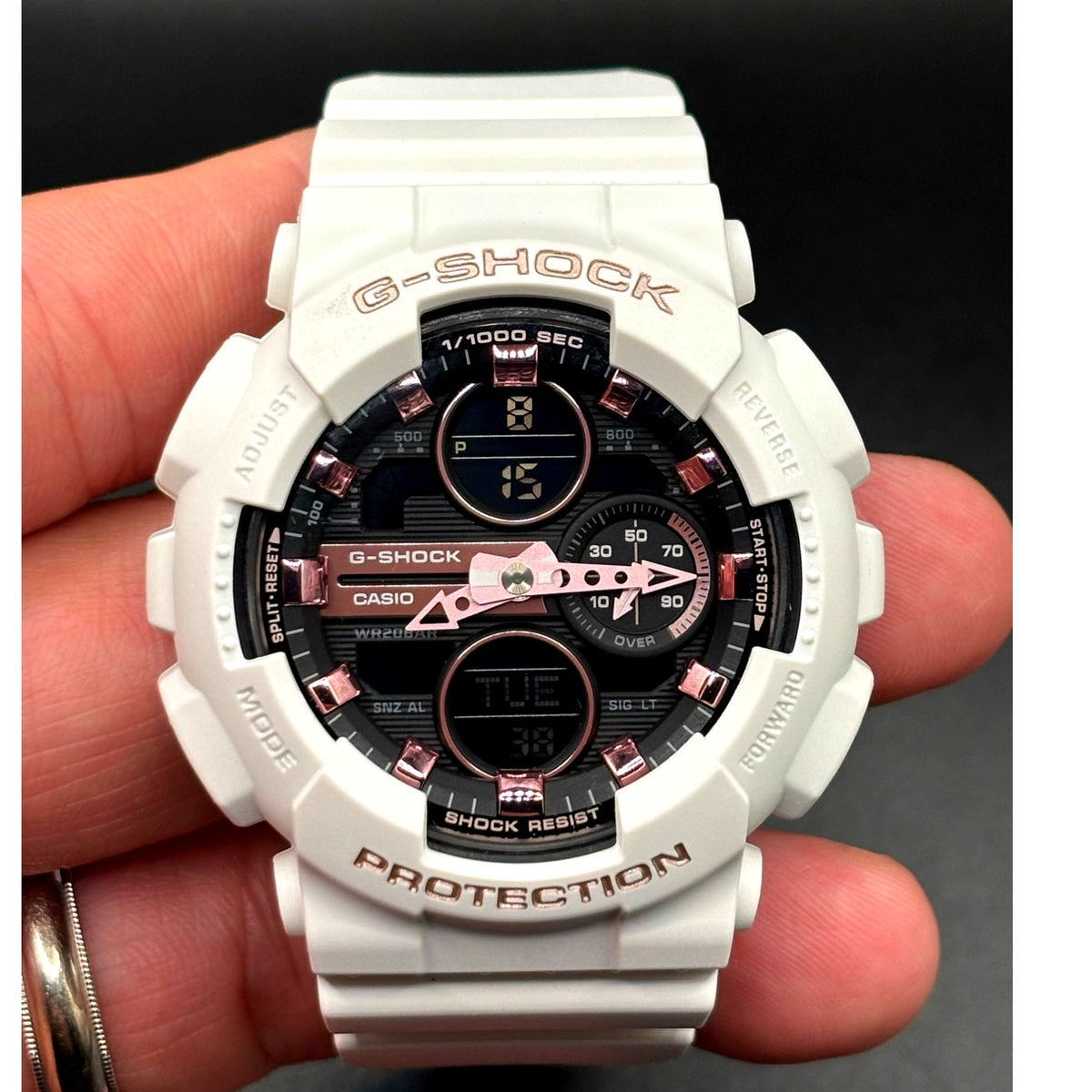 Casio G-Shock GMA-S140M-7A White Rose Gold Analog Digital Women's Watch NIB