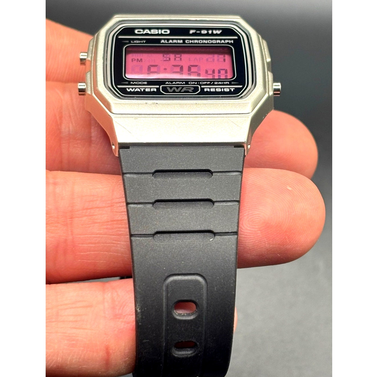 LWS Dark Rose F91W Custom Pink Display Digital Watch
