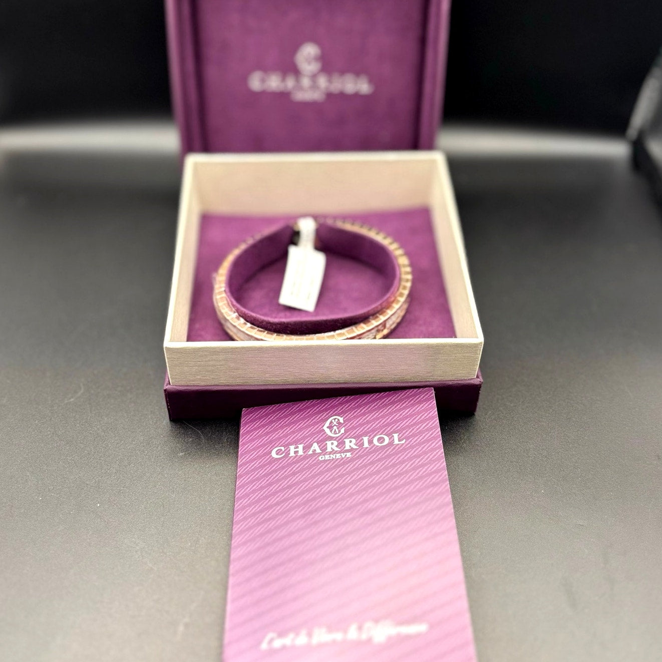 Charriol FAITH Stainless Steel & Rose Gold PVD Cable Bracelet 04-102-1139-17FA