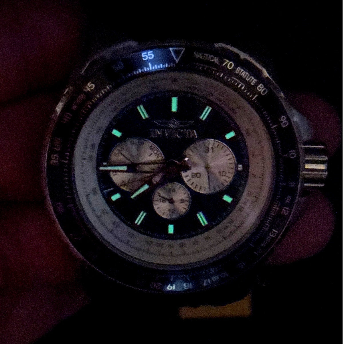Invicta 32916 Aviator Skyshock Men's Blue Dial Black Silicone Strap Watch NIBWT