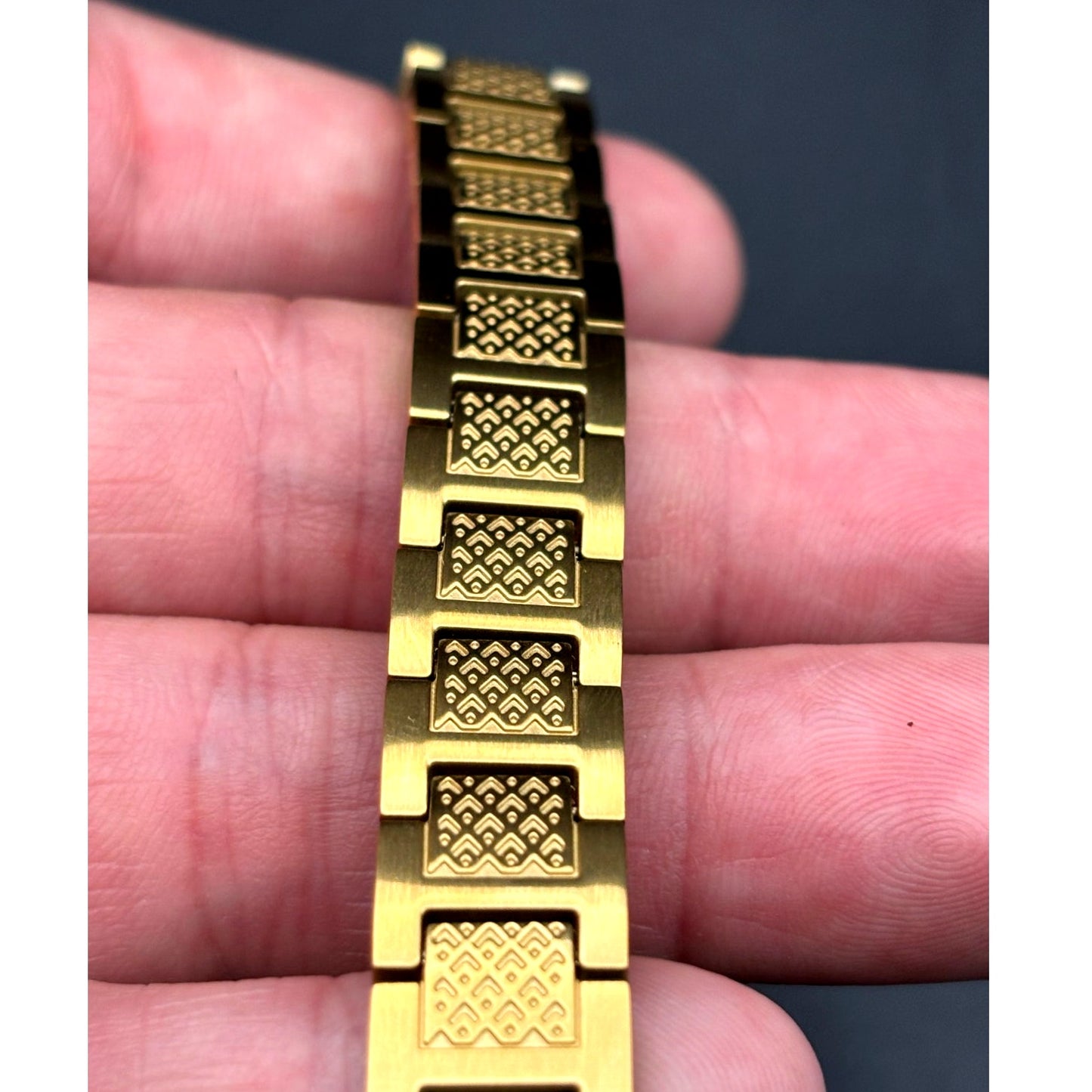 Lacoste Men's Metropole Ion Plated Gold Tone Stainless Steel H-Link Bracelet NIB