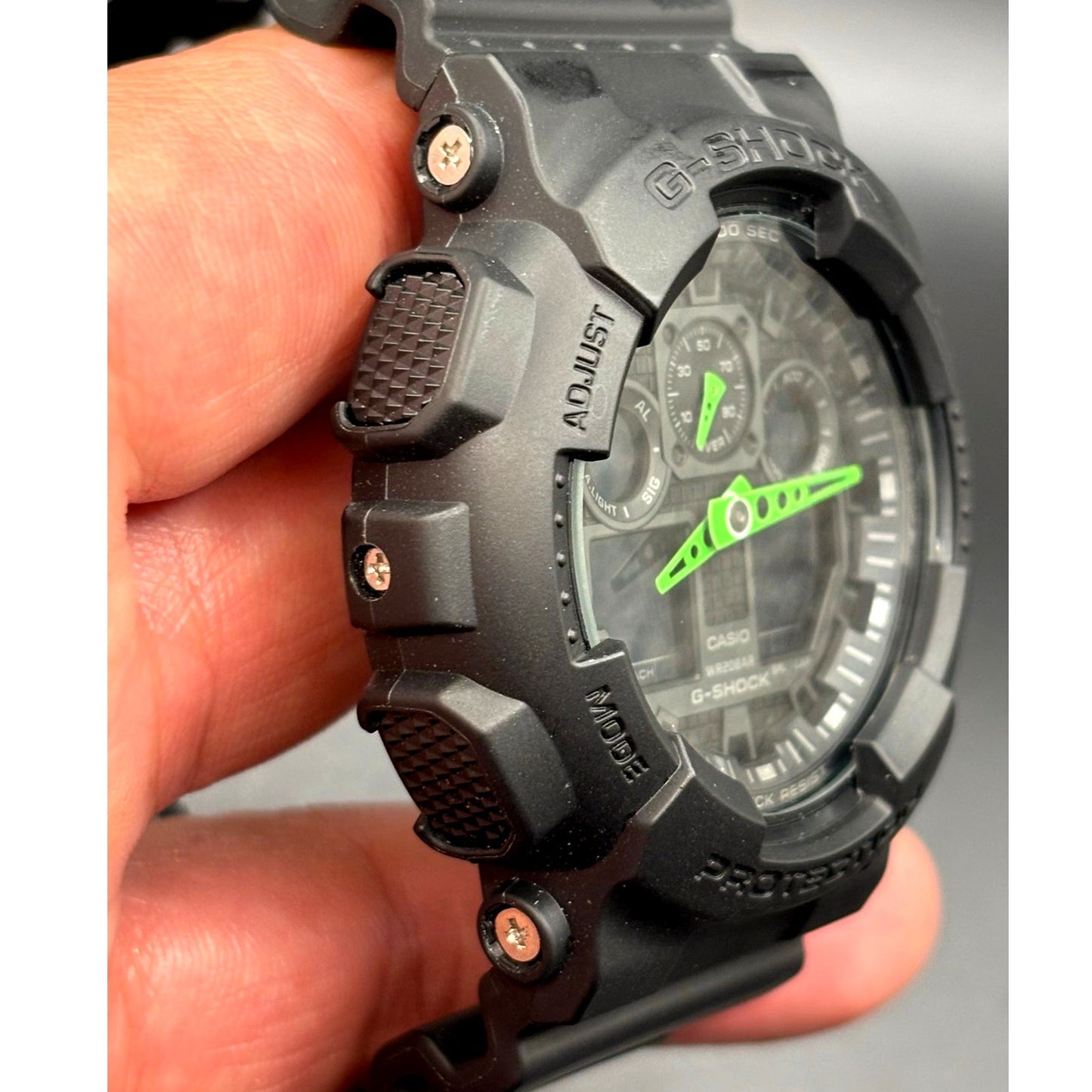 Casio G-Shock GA-100C-1A3 Black Green Analog Digital 200M 51mm Men's Watch NIB