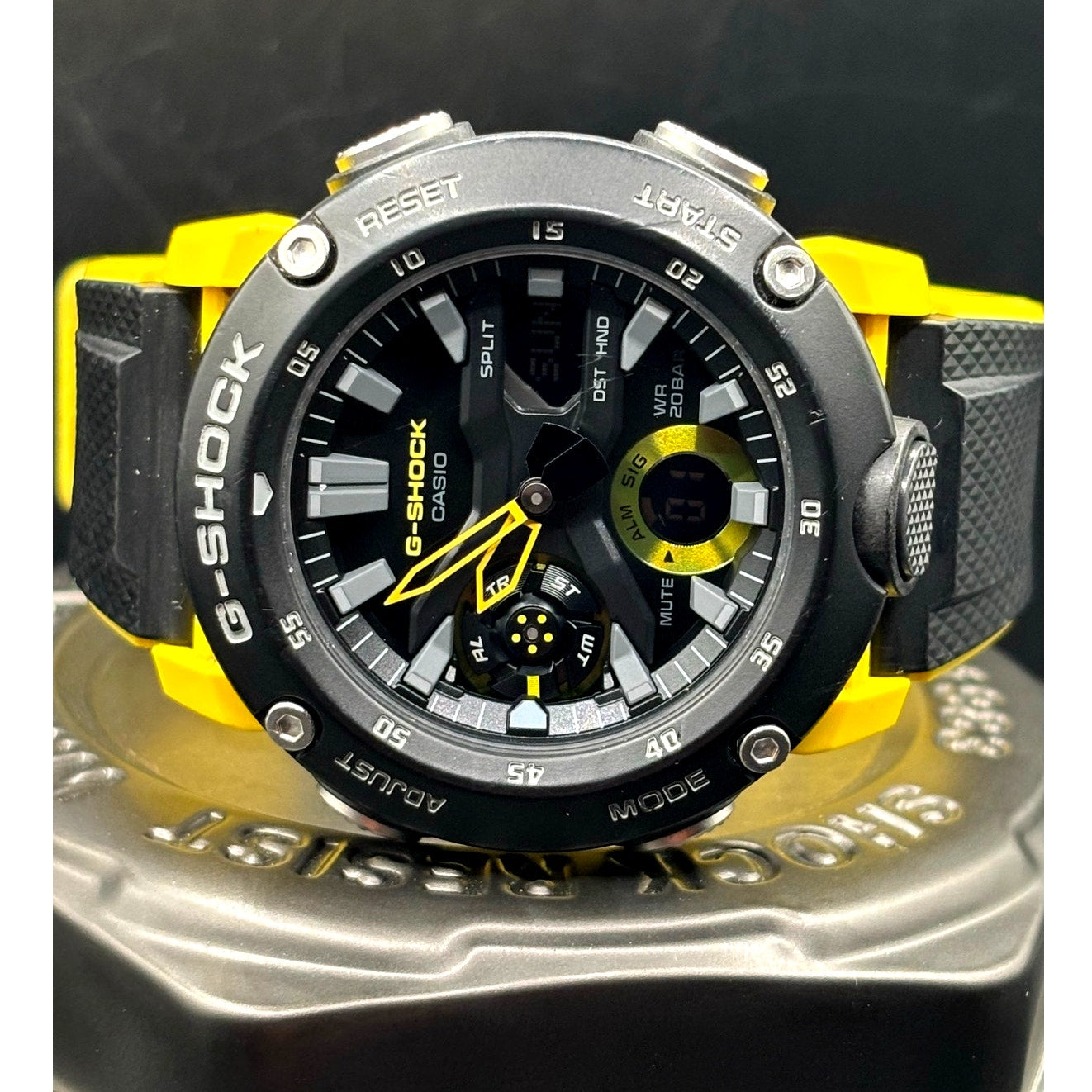 Casio G-Shock GA-2000-1A9 Carbon Core Guard 200M Yellow Black Men’s Watch
