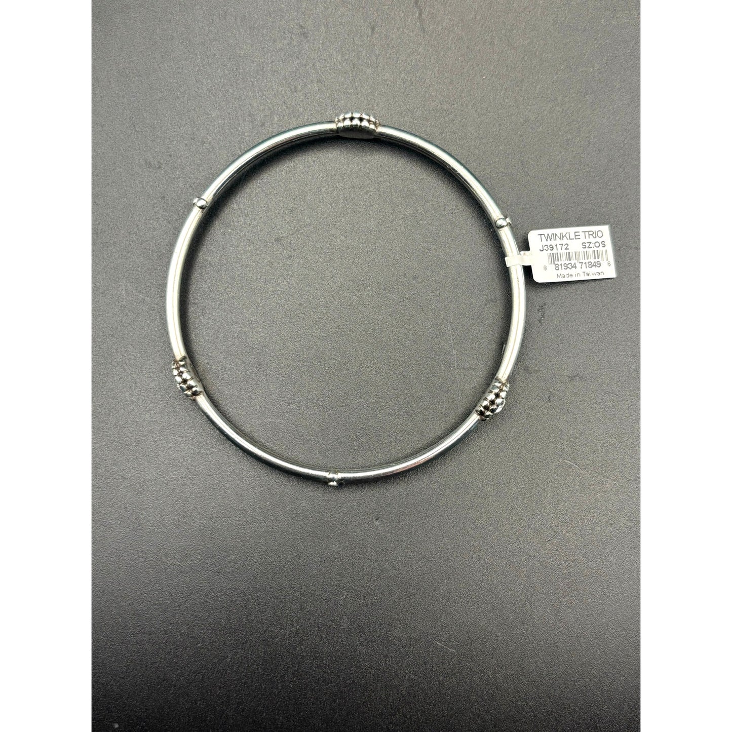 Brighton J39172 Women’s Twinkle Round Bangle Silver Plated Crystal Bracelet NWT