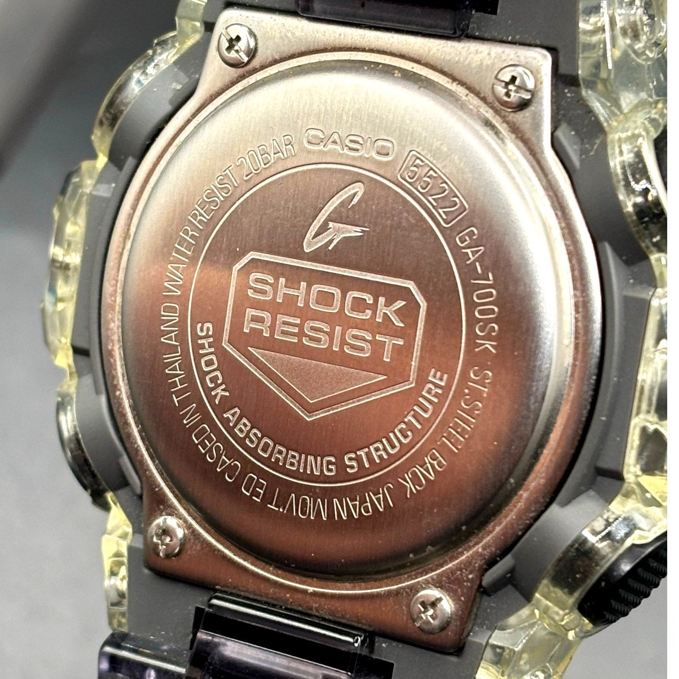 Casio G-Shock GA-700SK-1A Clear Skeleton Series Transparent Resin Watch NIB