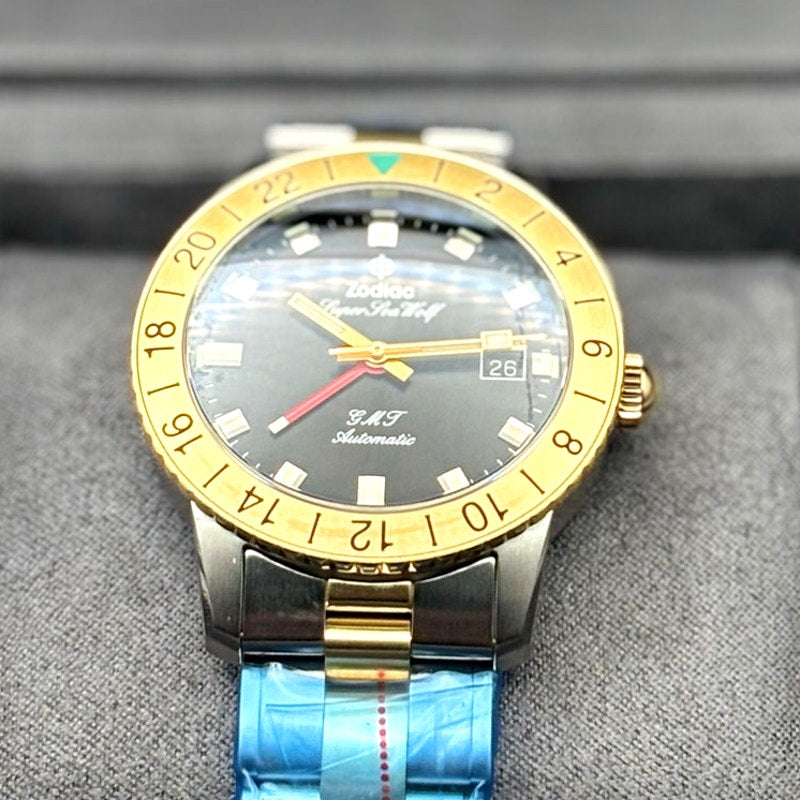 Zodiac Super Sea Wolf ZO9406 Mens 40mm GMT Automatic Stainless Steel Watch NIBWT