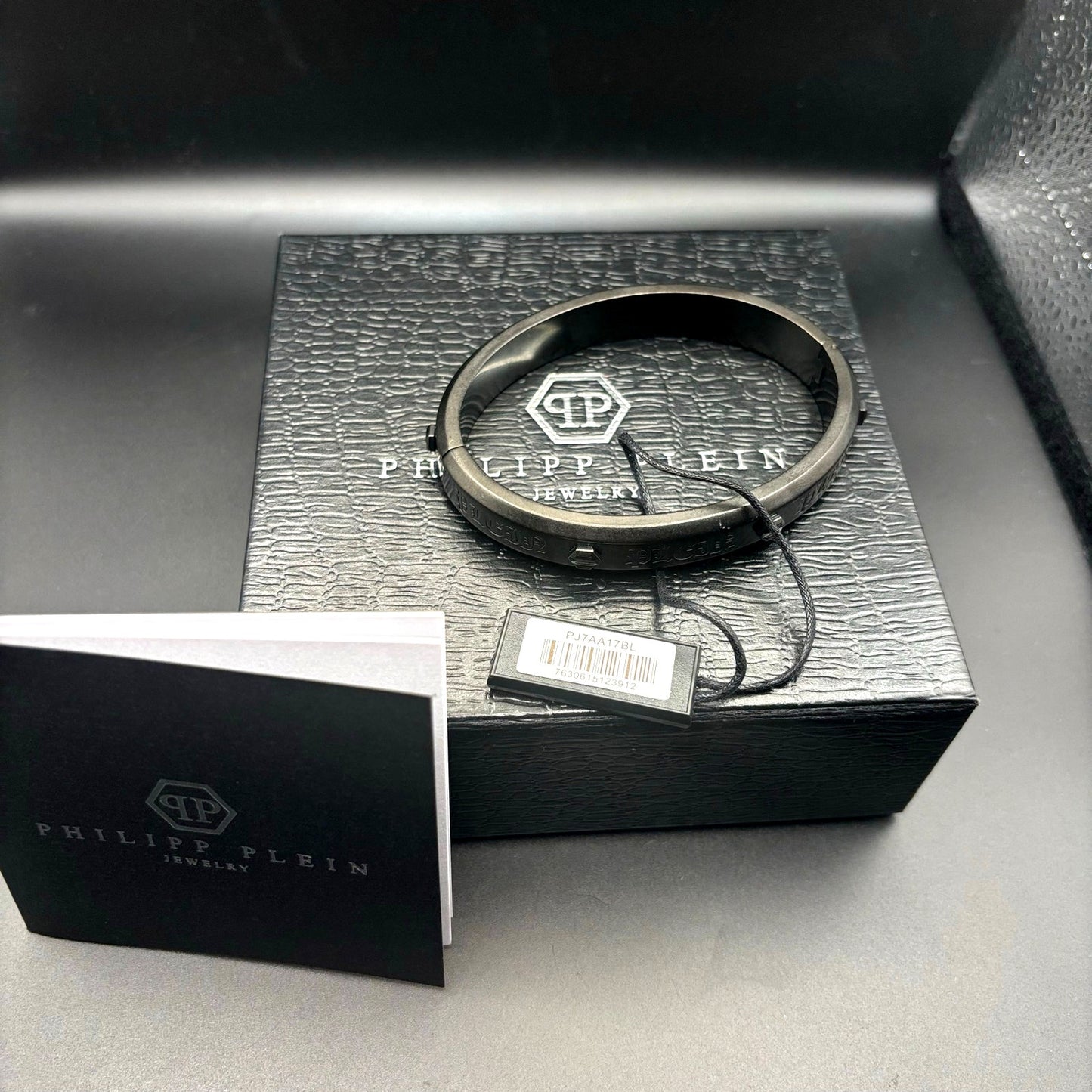 Philipp Plein PJ7AA17BL Mens Black Stainless Steel Hexagon Bracelet NIBWT