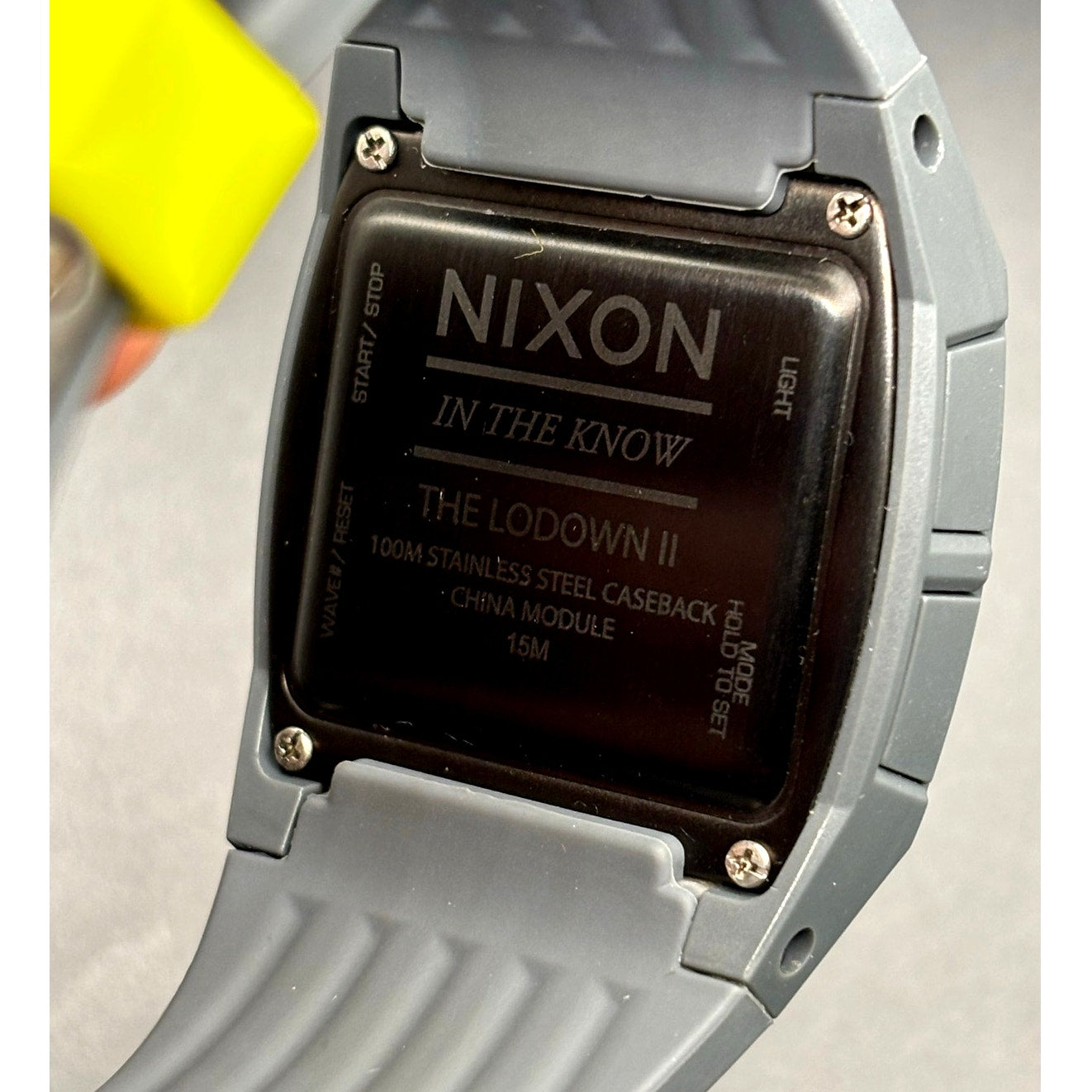 Nixon Lodown II Digital Tide Watch Gray Yellow Surf 100M Box Manual