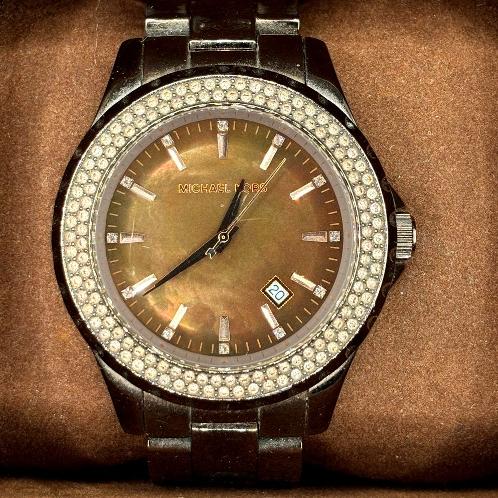 Michael Kors Madison Glitz MK5640 Espresso Brown Crystal Women’s Watch