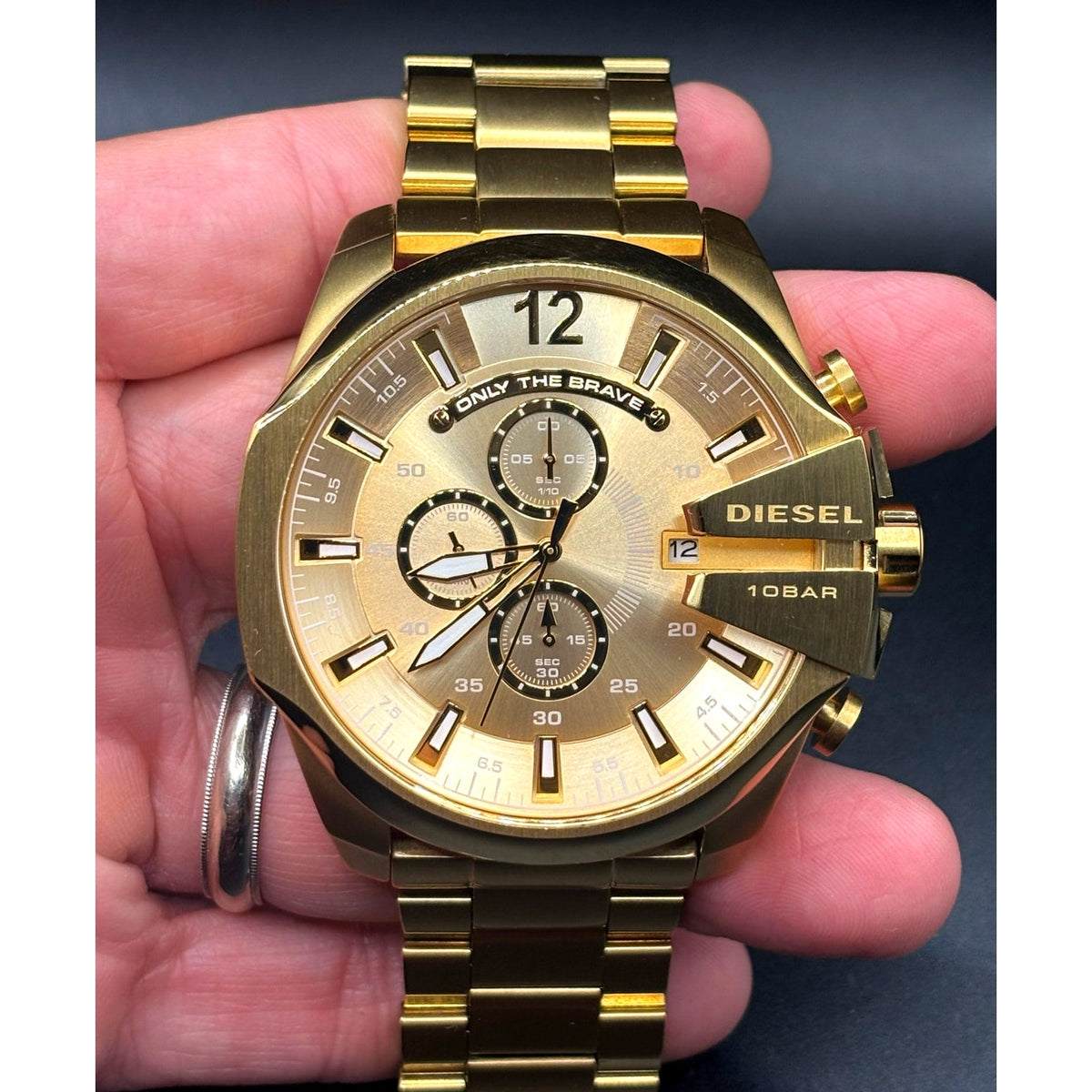 Diesel Mega Chief DZ4360 Gold Tone 51mm Chronograph Men’s Watch
