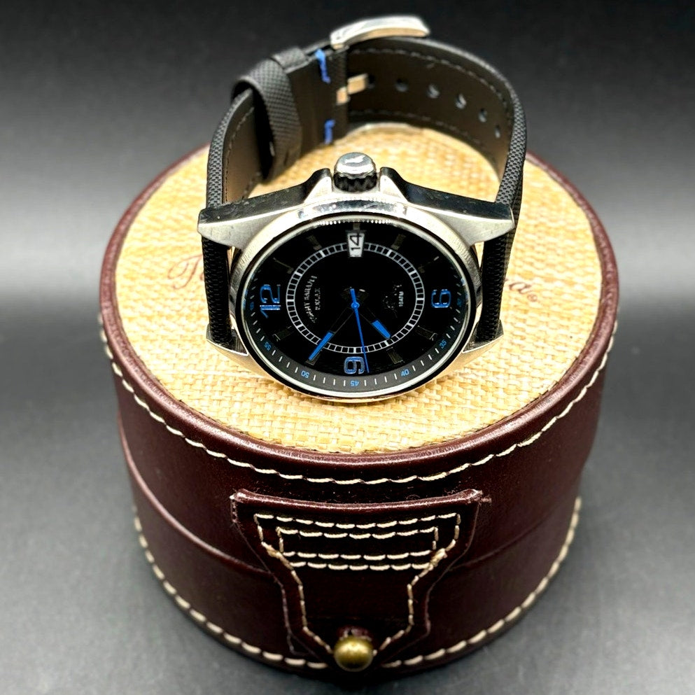 Tommy Bahama Relax RLX1107 Blue Black Dial Carbon Fiber Strap 43mm  Men's Watch