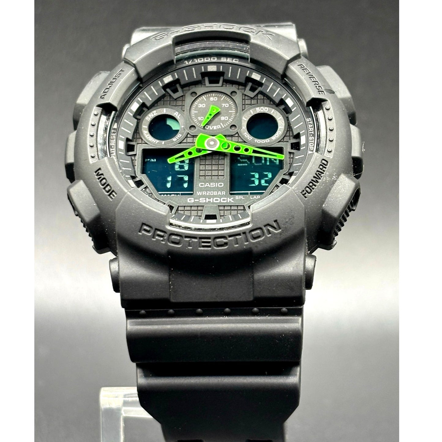 Casio G-Shock GA-100C-1A3 Black Green Analog Digital 200M 51mm Men's Watch NIB