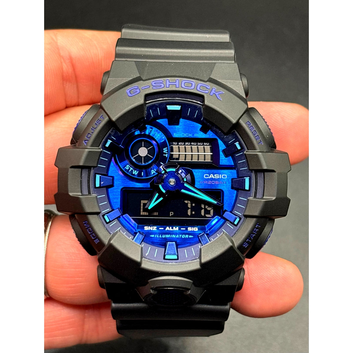 Casio G-Shock GA700VB-1A Virtual Blue Analog Digital Men’s Watch