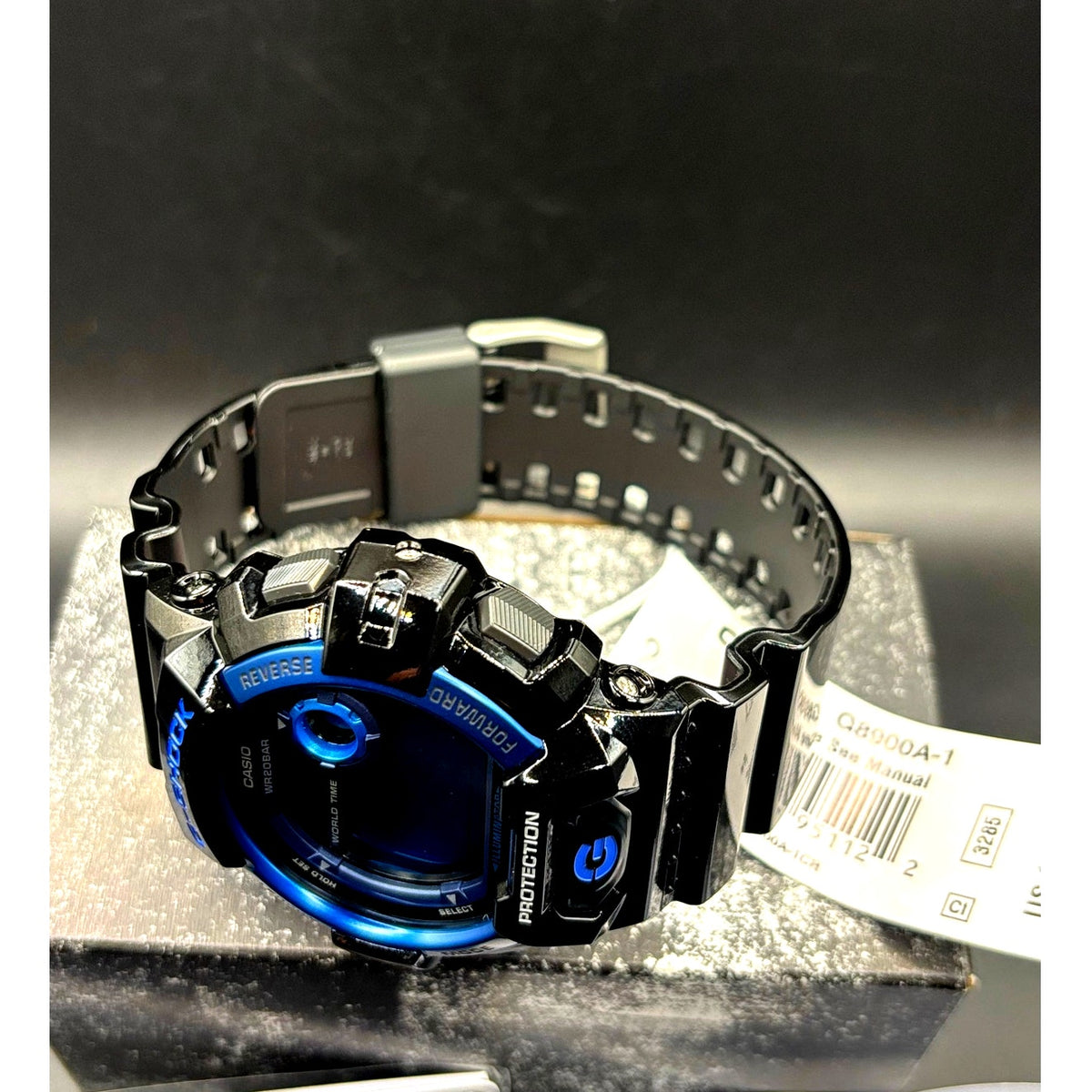 Casio G-Shock G-8900A-1 Glossy Black Blue Dial Digital Men’s Watch 200M NIBWT