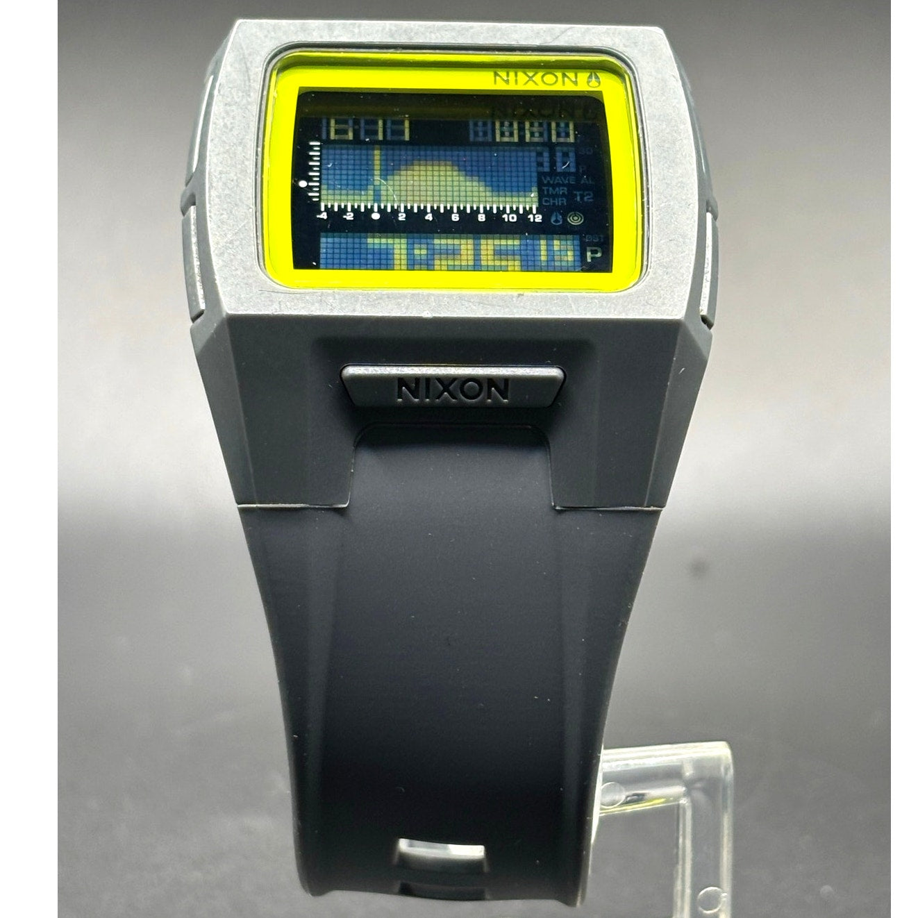 Nixon Lodown II Digital Tide Watch Gray Yellow Surf 100M Box Manual