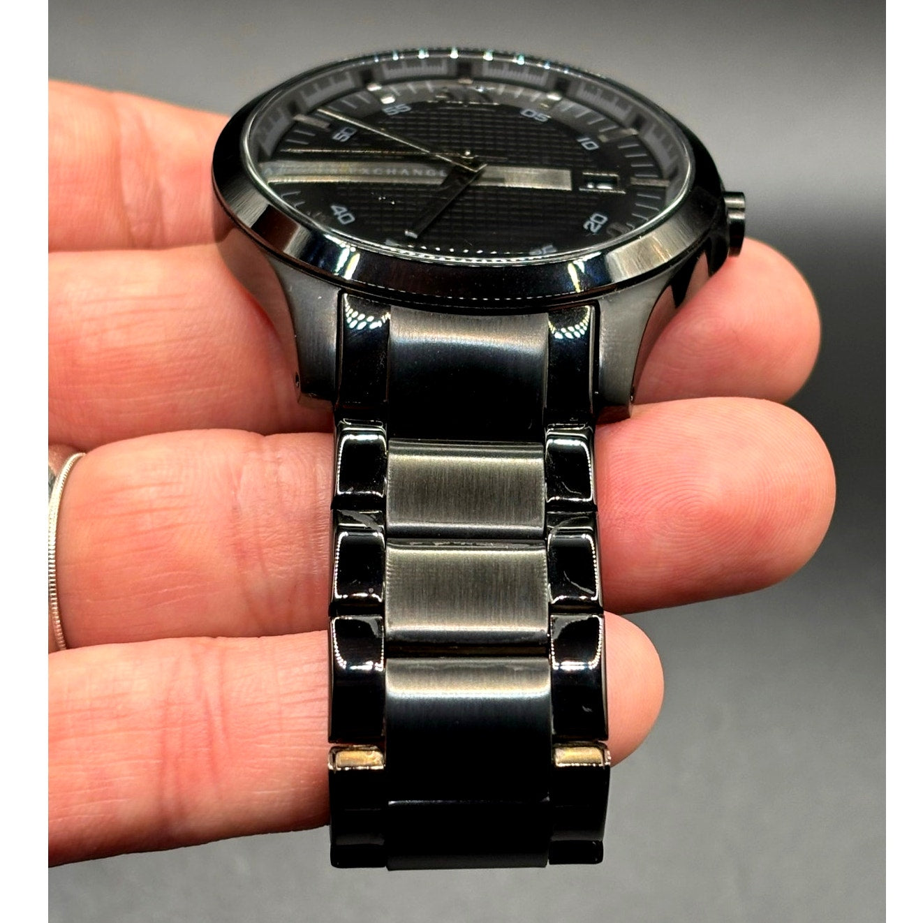 Armani Exchange AX2104 Hampton Black Ion Plated Men's Watch Date 46mm